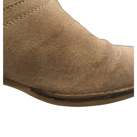 Naughty Monkey Zoey Suede Ankle Boots Taupe Laser Cut Leather Western Size 8 - Picture 5 of 11